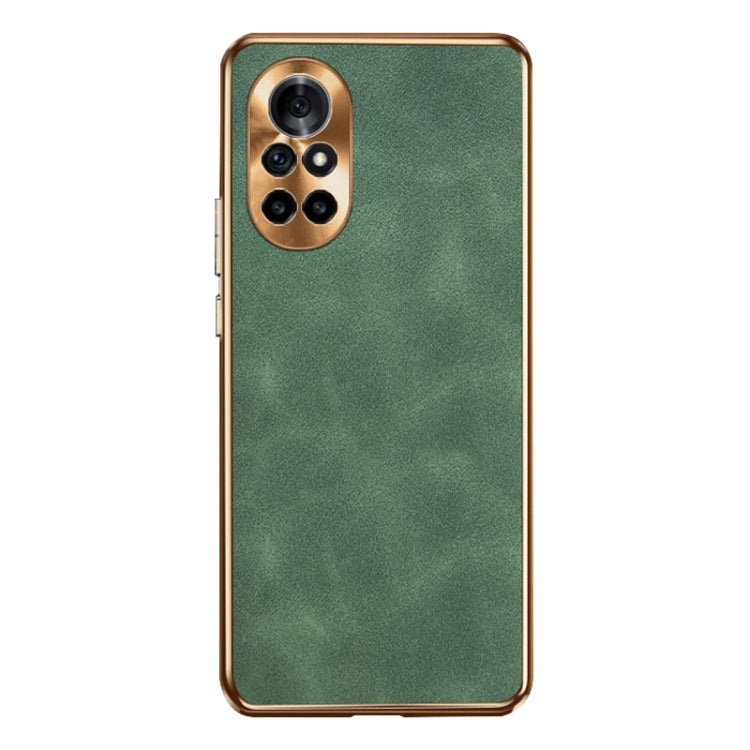 For Huawei nova 8 Electroplating Lambskin Leather Phone Case