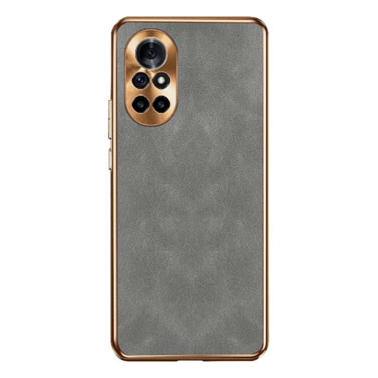 For Huawei nova 8 Electroplating Lambskin Leather Phone Case
