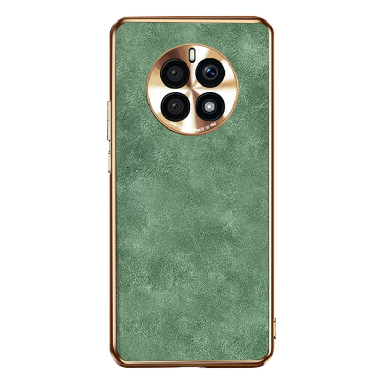 For Huawei Mate 50 Pro Electroplating Lambskin Leather Phone Case