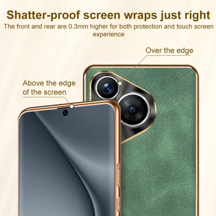 For Huawei P30 Electroplating Lambskin Leather Phone Case