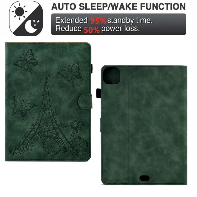 For iPad Pro 11 2025 / 2024 Tower Embossed Leather Smart Tablet Case