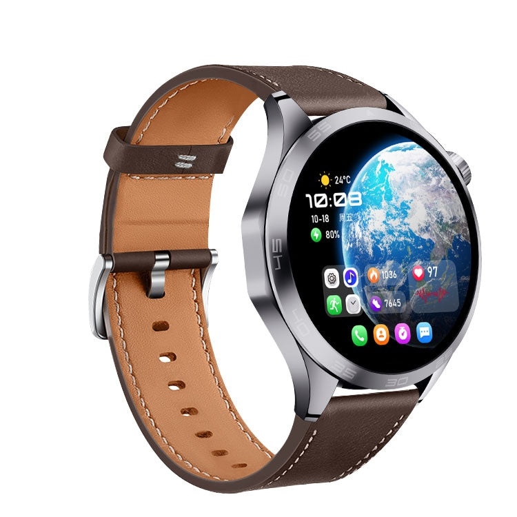 WS-26 1.52 inch IP67 Sport Smart Watch Support Bluetooth Call / Sleep / Blood Oxygen / Heart Rate / Blood Pressure Health Monitor, Leather Strap