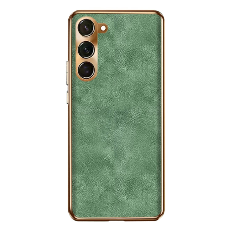 For Samsung Galaxy S23 5G Electroplating Lambskin Leather Phone Case