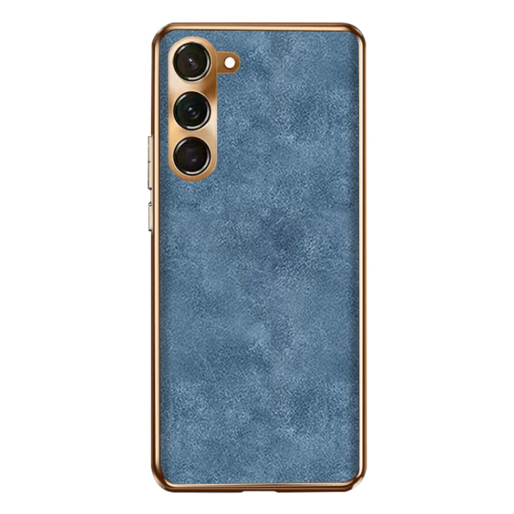 For Samsung Galaxy S23 5G Electroplating Lambskin Leather Phone Case