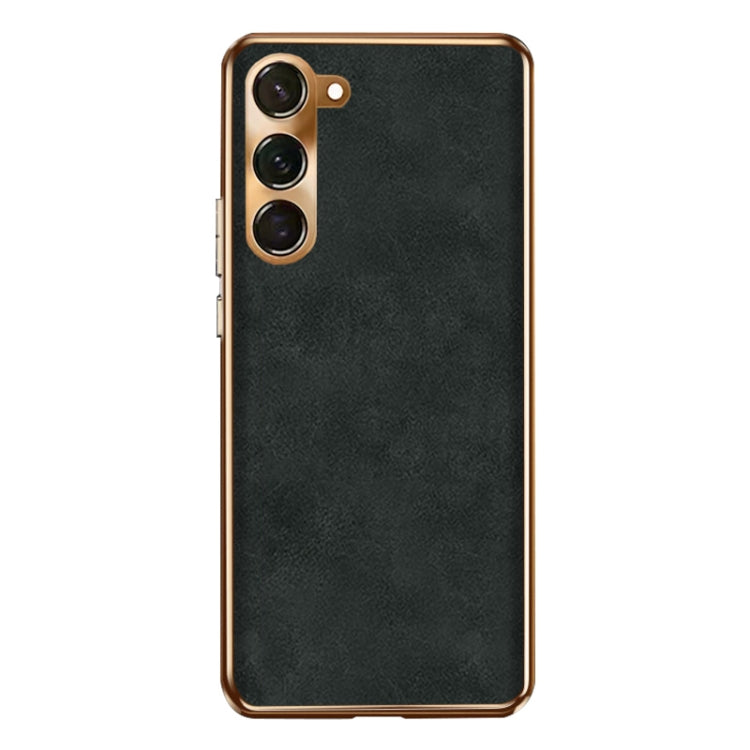 For Samsung Galaxy S23 5G Electroplating Lambskin Leather Phone Case