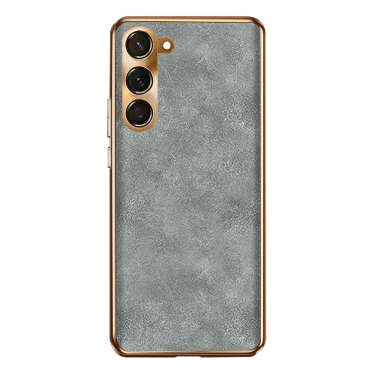 For Samsung Galaxy S23 5G Electroplating Lambskin Leather Phone Case