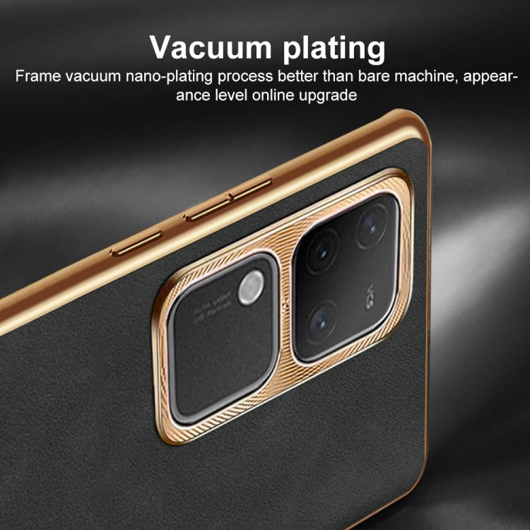 For Samsung Galaxy S23 Ultra 5G Electroplating Lambskin Leather Phone Case