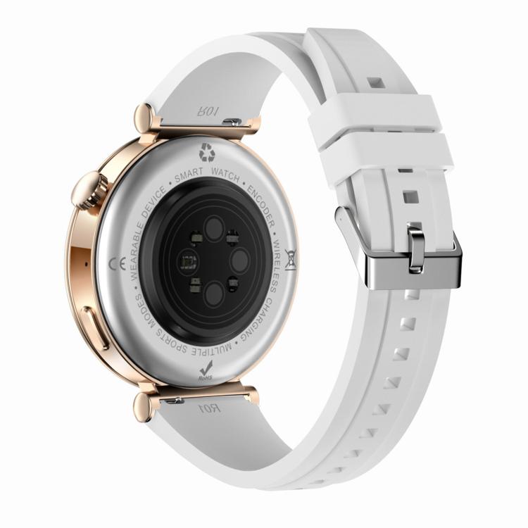 WS520 1.28 inch IP67 Sport Smart Watch, Support Bluetooth Call / Sleep / Blood Oxygen / Heart Rate / Blood Pressure Health Monitor - Gold+White