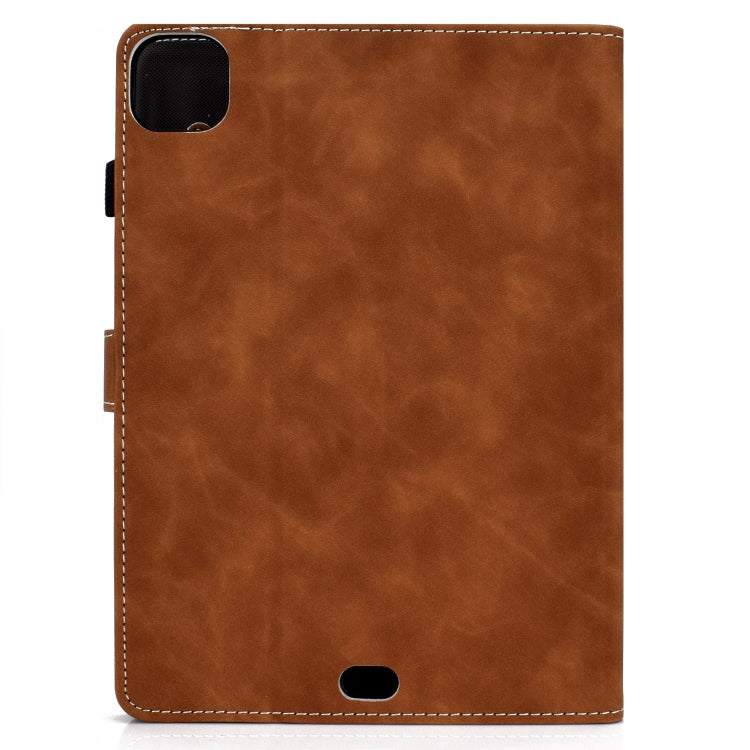 For iPad Pro 11 2024 Cowhide Texture Tablet Leather Smart Case