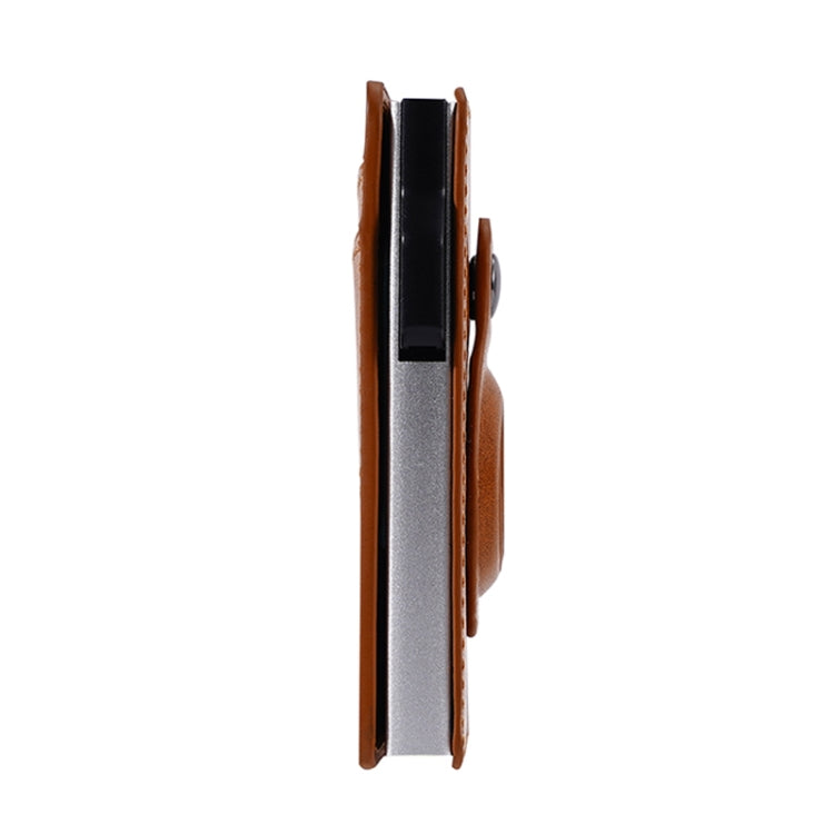 FY2402 RFID Anti-magnetic Crazy Horse Texture PU Card Bag - Brown
