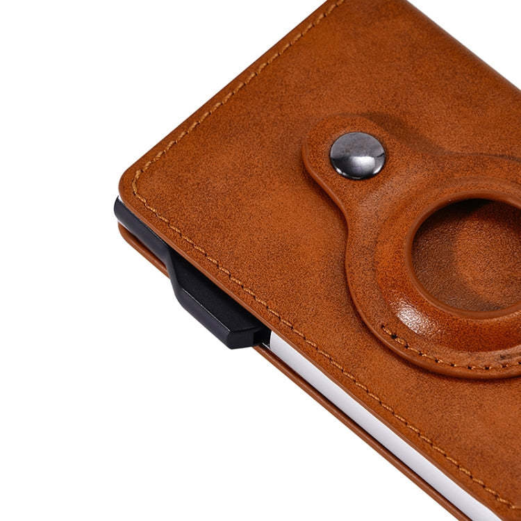 FY2402 RFID Anti-magnetic Crazy Horse Texture PU Card Bag - Brown