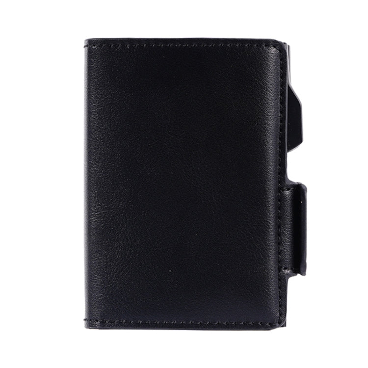 FY2403 RFID Anti-magnetic Crazy Horse Texture PU Dual Box Card Bag - Black