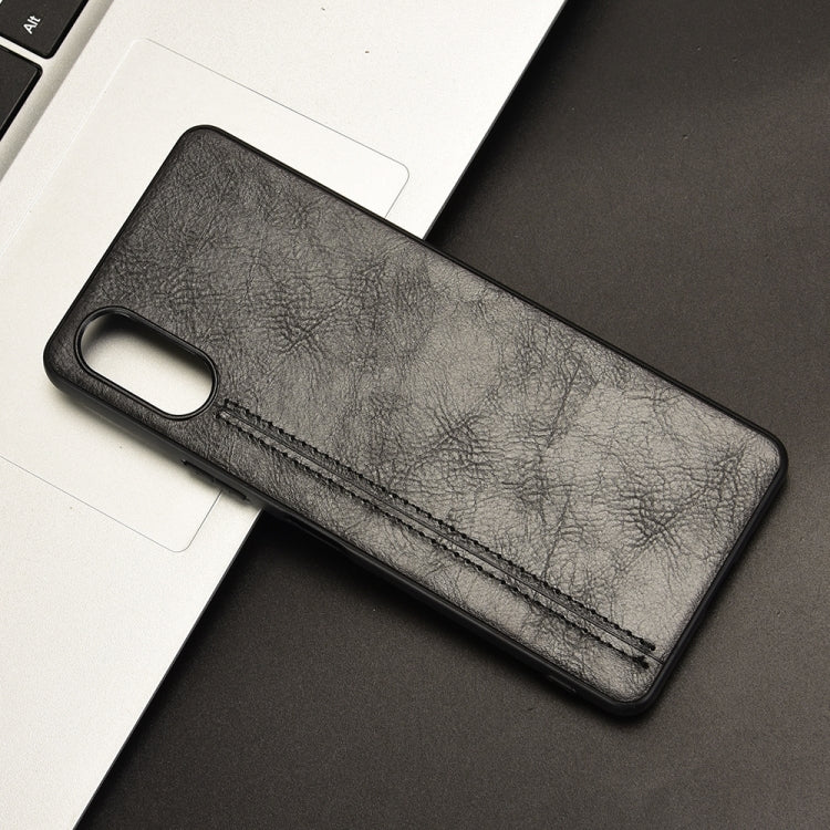 For Sony Xperia 10 VI Cow Pattern Sewing Card Bag Phone Case