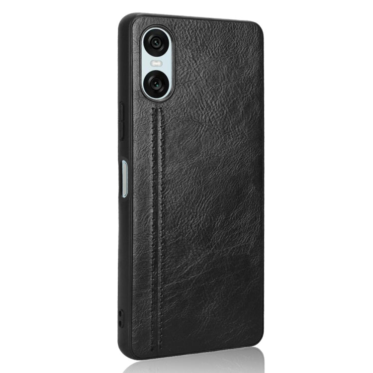 For Sony Xperia 10 VI Cow Pattern Sewing Card Bag Phone Case