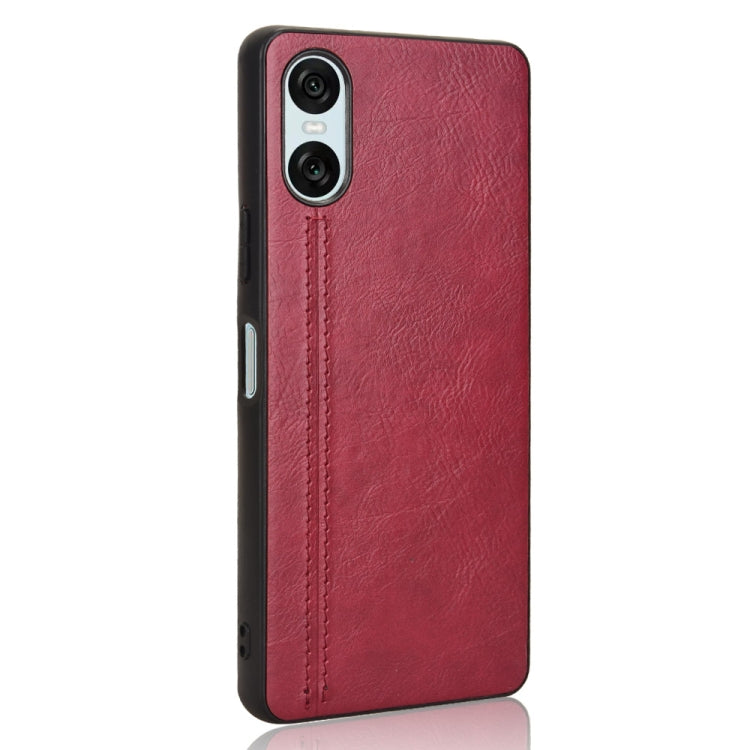 For Sony Xperia 10 VI Cow Pattern Sewing Card Bag Phone Case