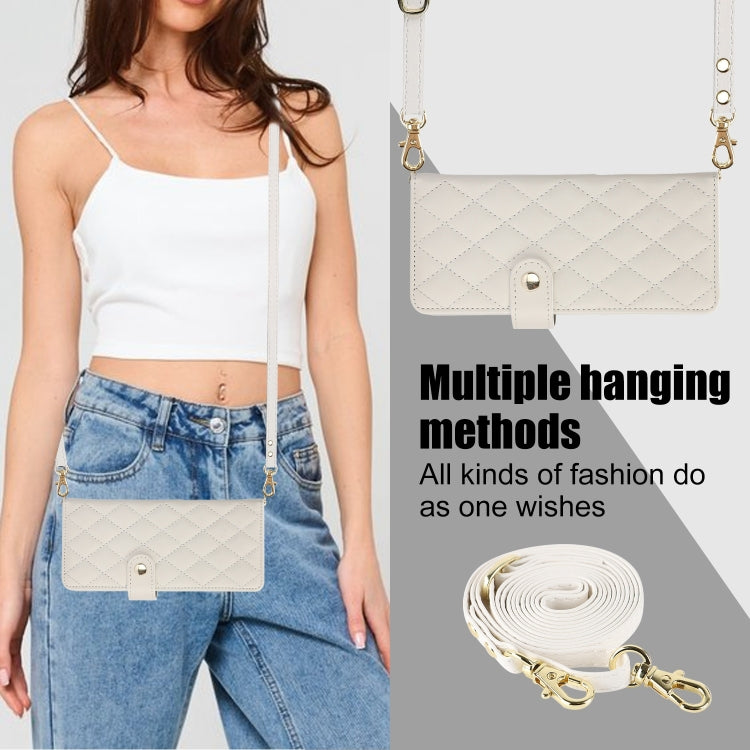 For Samsung Galaxy Z Fold5 Crossbody Multifunction Rhombic Leather Phone Case