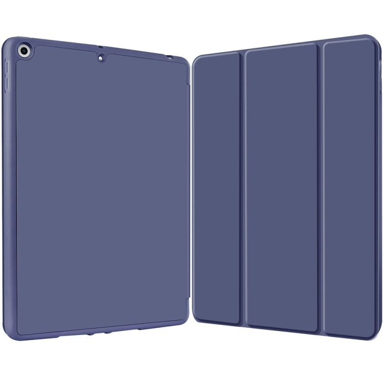 For iPad 10.2 2021 / 2020 / 2019 3-fold TPU Smart Leather Tablet Case with Pen Slot