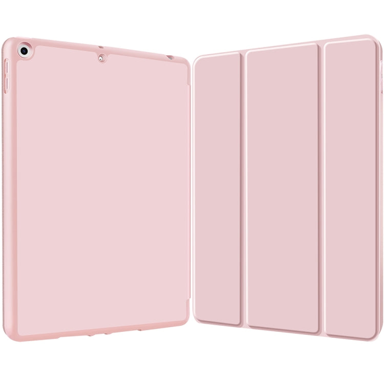 For iPad 10.2 2021 / 2020 / 2019 3-fold TPU Smart Leather Tablet Case with Pen Slot