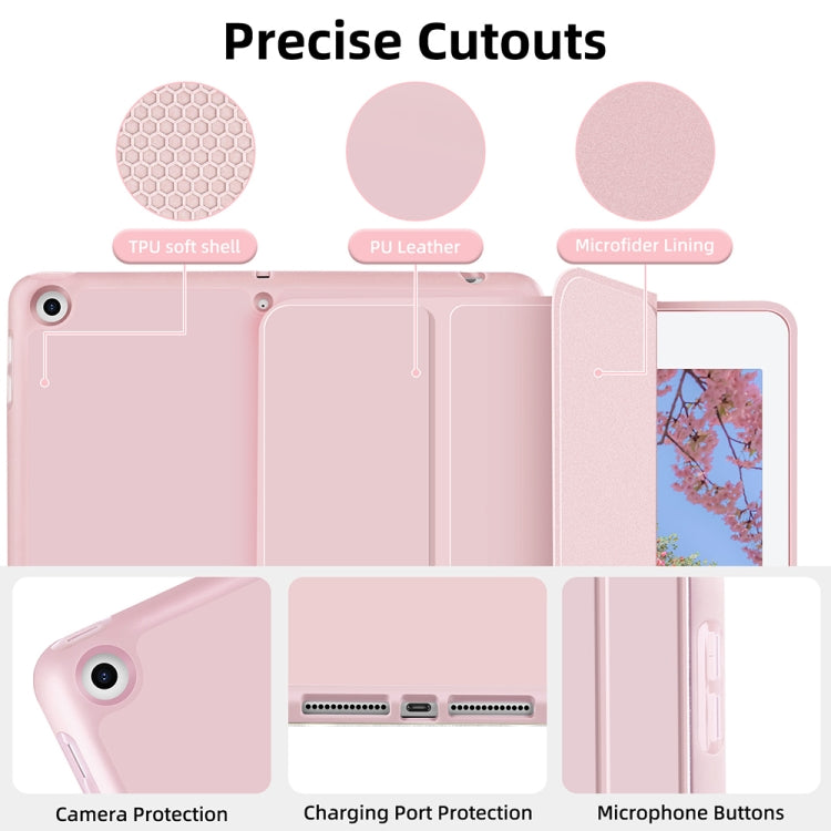 For iPad 10.2 2021 / 2020 / 2019 3-fold TPU Smart Leather Tablet Case with Pen Slot