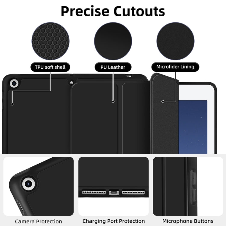 For iPad 10.2 2021 / 2020 / 2019 3-fold TPU Smart Leather Tablet Case with Pen Slot