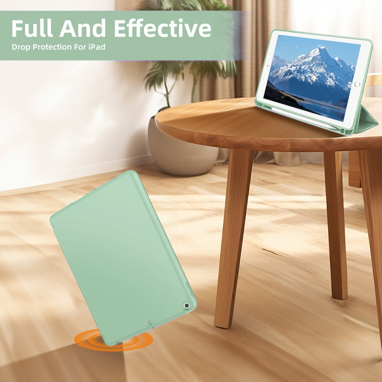 For iPad 10.2 2021 / 2020 / 2019 3-fold TPU Smart Leather Tablet Case with Pen Slot