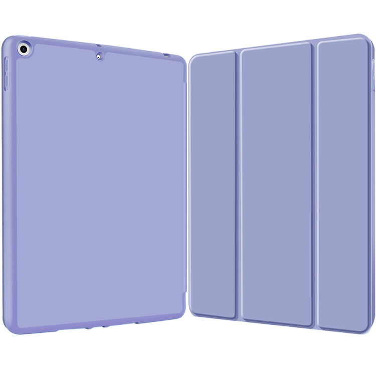 For iPad 10.2 2021 / 2020 / 2019 3-fold TPU Smart Leather Tablet Case with Pen Slot