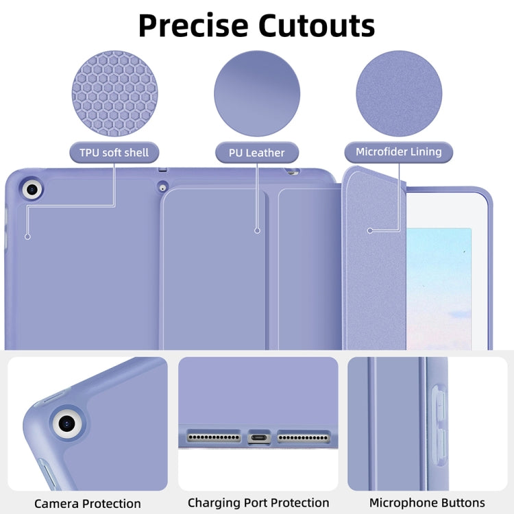 For iPad 10.2 2021 / 2020 / 2019 3-fold TPU Smart Leather Tablet Case with Pen Slot