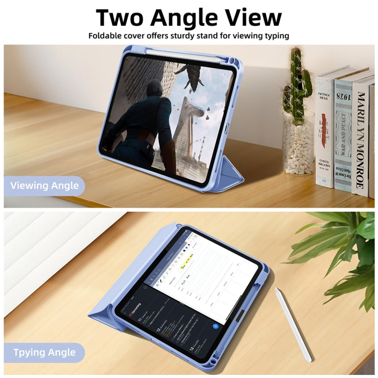 For iPad 2025 / 2022 3-fold TPU Smart Leather Tablet Case with Pen Slot