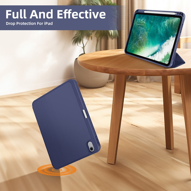 For iPad 2025 / 2022 3-fold TPU Smart Leather Tablet Case with Pen Slot