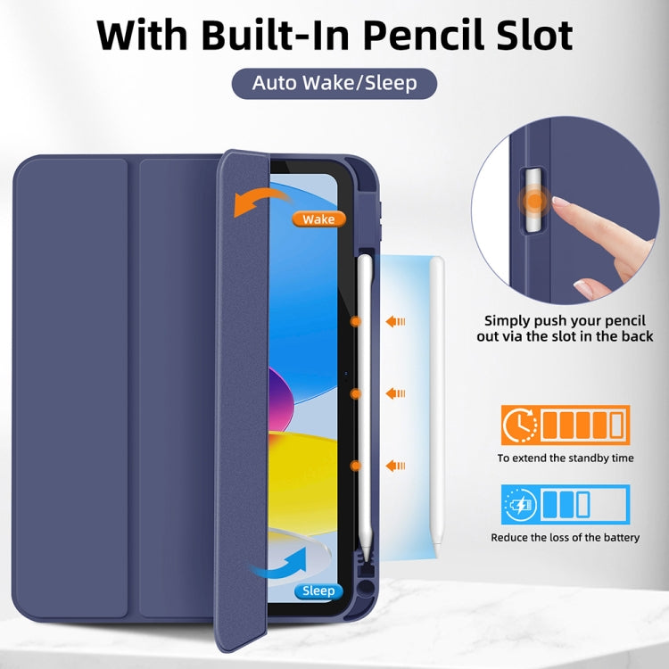 For iPad 2025 / 2022 3-fold TPU Smart Leather Tablet Case with Pen Slot