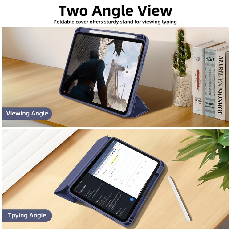 For iPad 2025 / 2022 3-fold TPU Smart Leather Tablet Case with Pen Slot