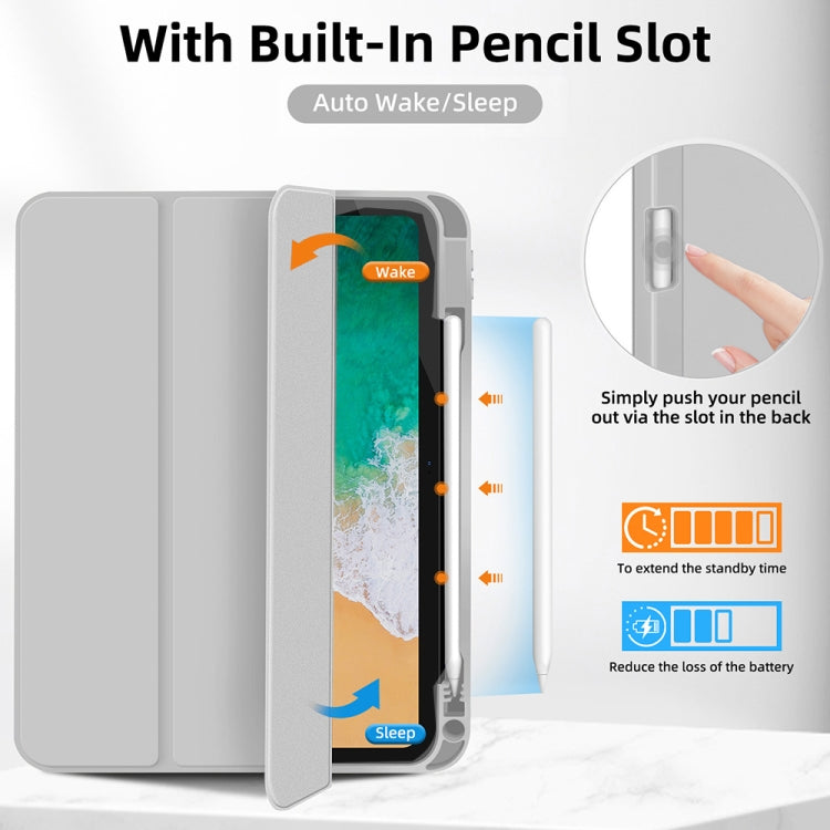 For iPad 2025 / 2022 3-fold TPU Smart Leather Tablet Case with Pen Slot