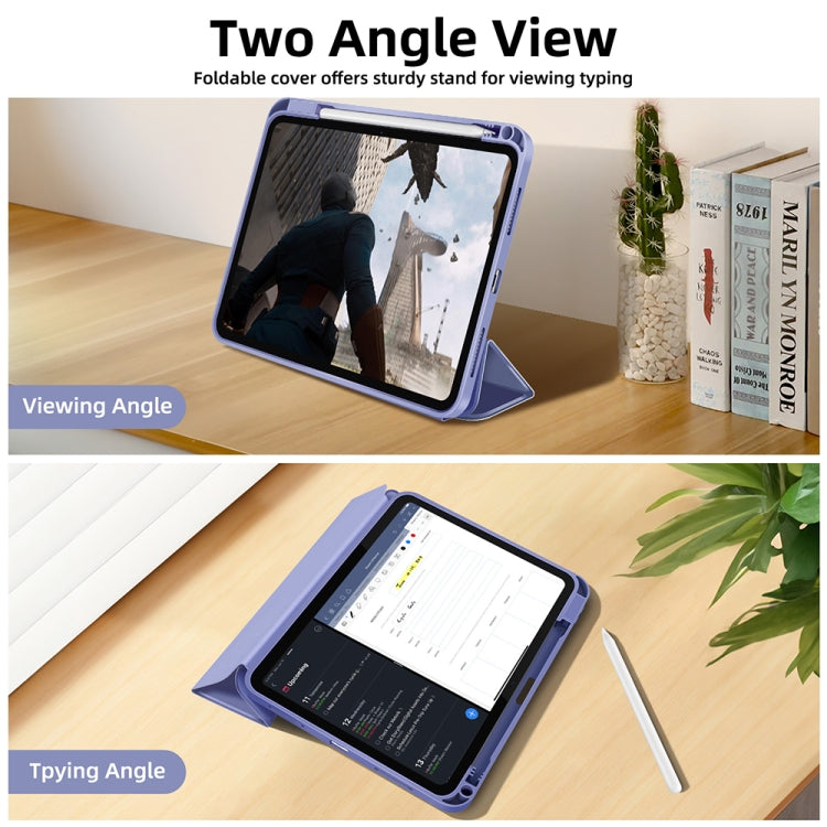 For iPad 2025 / 2022 3-fold TPU Smart Leather Tablet Case with Pen Slot