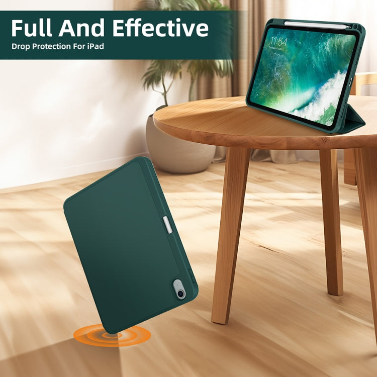 For iPad Air 5 / 4 3-fold TPU Smart Leather Tablet Case with Pen Slot
