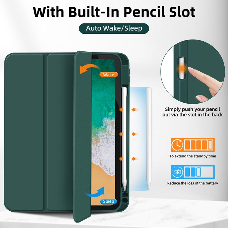 For iPad Air 5 / 4 3-fold TPU Smart Leather Tablet Case with Pen Slot