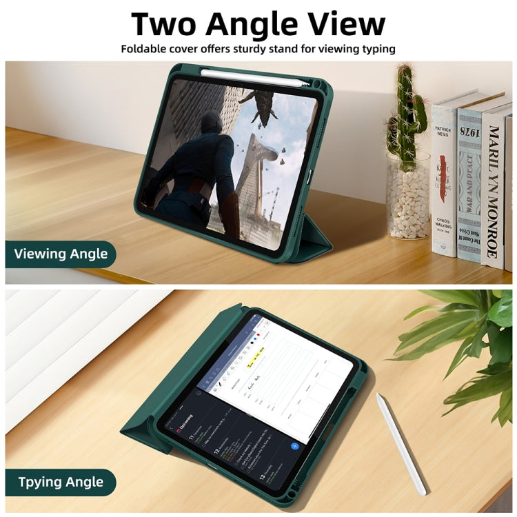 For iPad Air 5 / 4 3-fold TPU Smart Leather Tablet Case with Pen Slot
