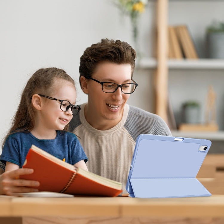 For iPad Air 5 / 4 3-fold TPU Smart Leather Tablet Case with Pen Slot
