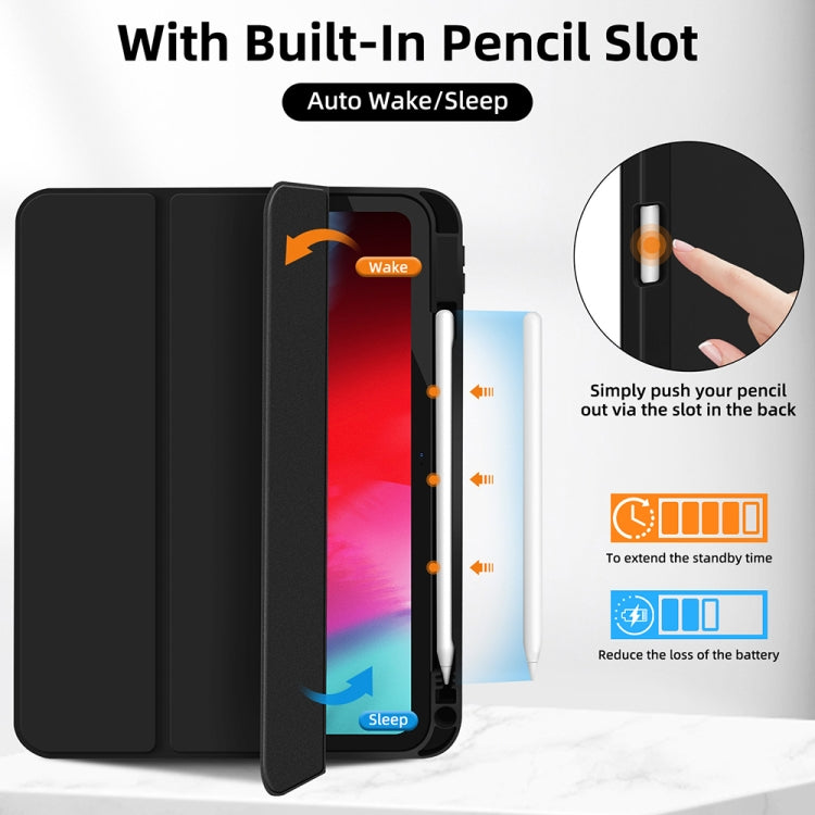 For iPad Air 5 / 4 3-fold TPU Smart Leather Tablet Case with Pen Slot