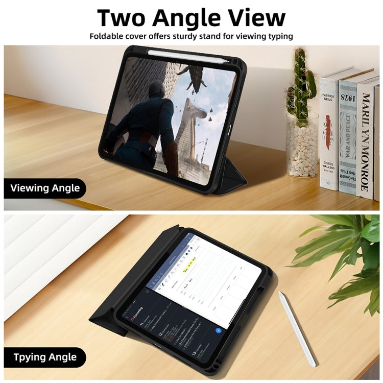 For iPad Air 5 / 4 3-fold TPU Smart Leather Tablet Case with Pen Slot