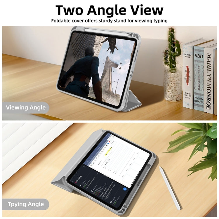 For iPad Air 5 / 4 3-fold TPU Smart Leather Tablet Case with Pen Slot