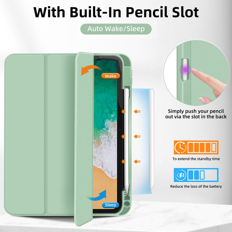For iPad Air 5 / 4 3-fold TPU Smart Leather Tablet Case with Pen Slot