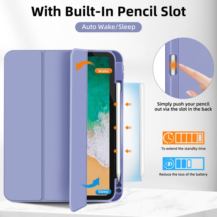 For iPad Air 5 / 4 3-fold TPU Smart Leather Tablet Case with Pen Slot