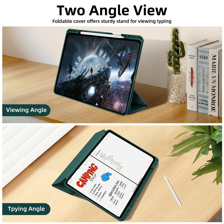 For iPad Pro 12.9 3-fold TPU Smart Leather Tablet Case with Pen Slot