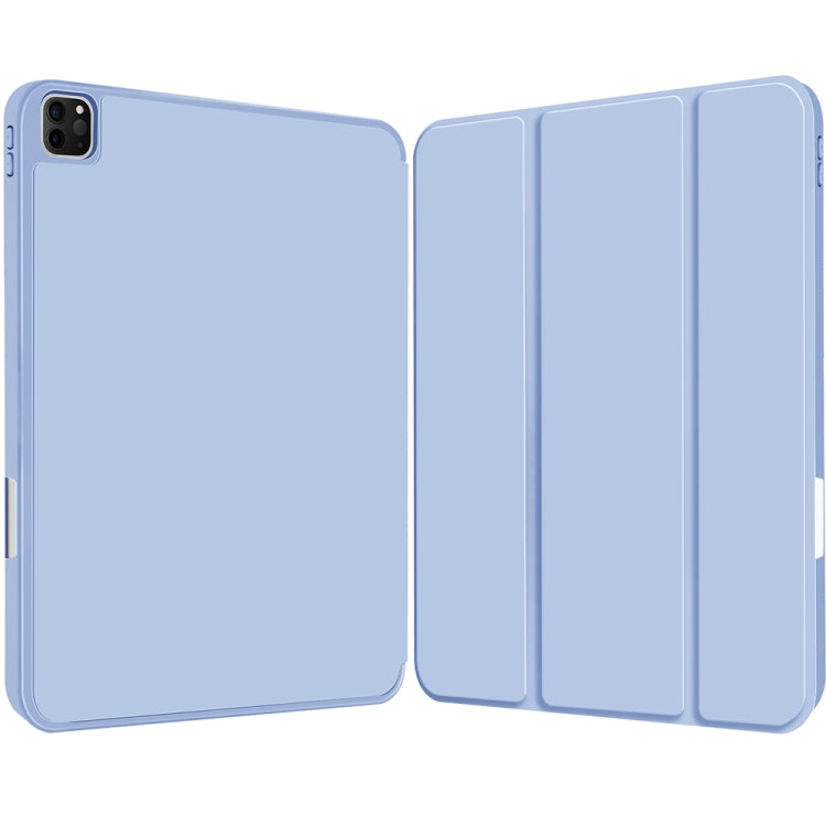 For iPad Pro 12.9 3-fold TPU Smart Leather Tablet Case with Pen Slot