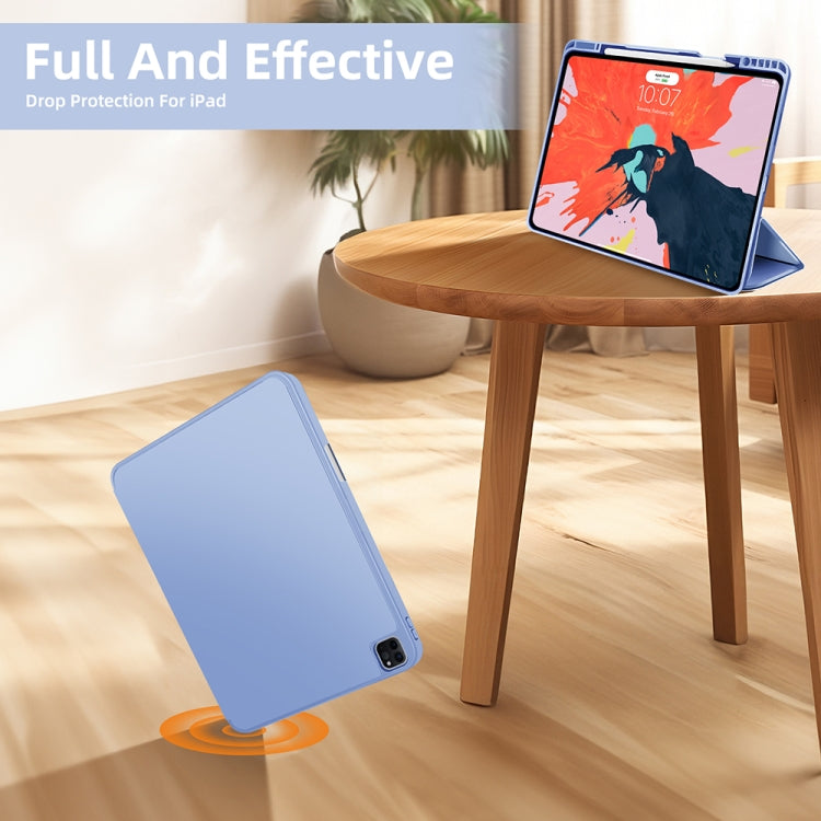 For iPad Pro 12.9 3-fold TPU Smart Leather Tablet Case with Pen Slot