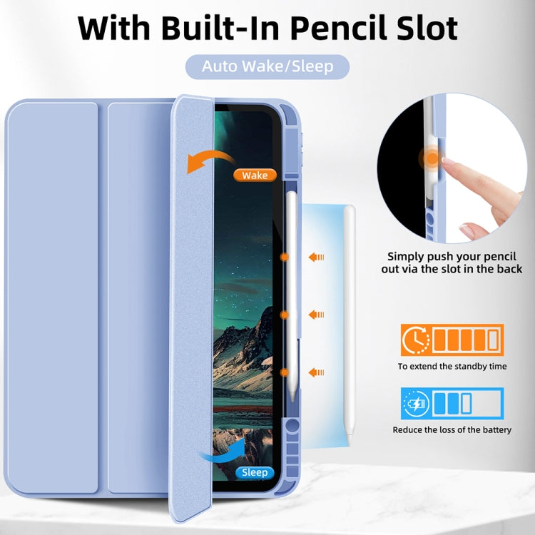 For iPad Pro 12.9 3-fold TPU Smart Leather Tablet Case with Pen Slot