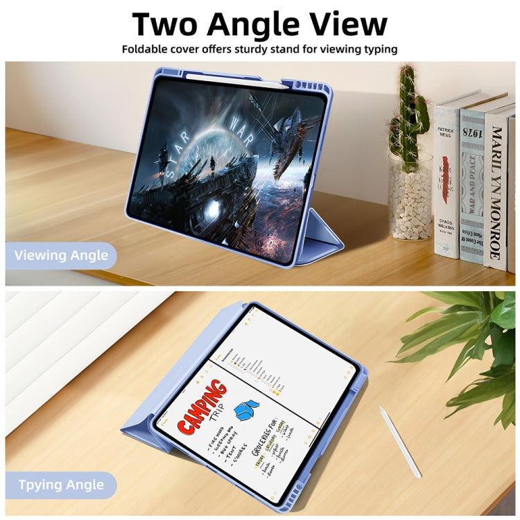 For iPad Pro 12.9 3-fold TPU Smart Leather Tablet Case with Pen Slot