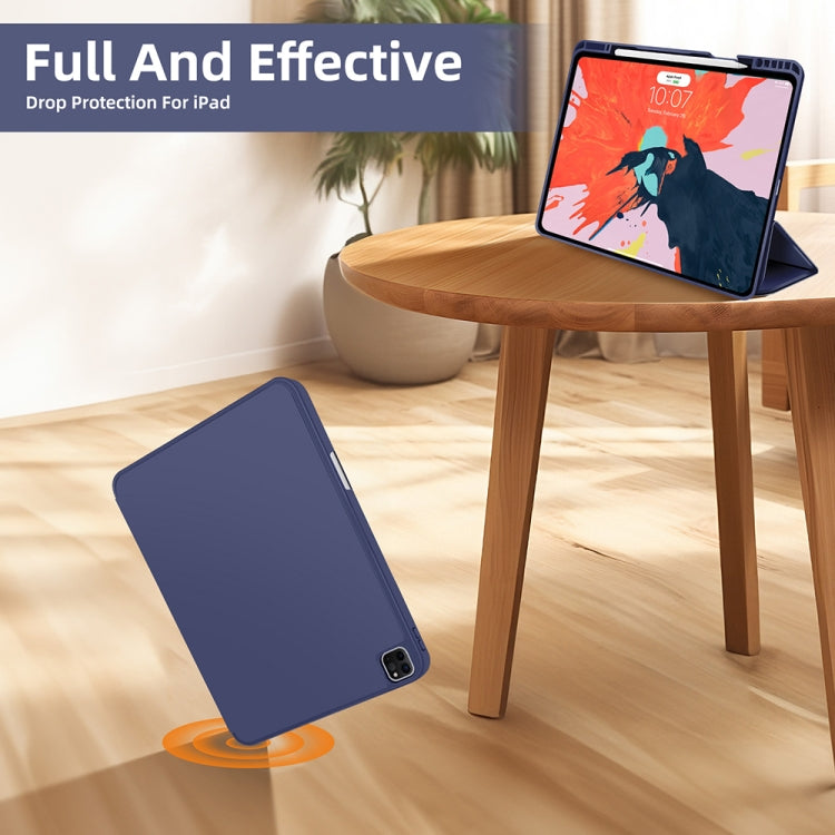 For iPad Pro 12.9 3-fold TPU Smart Leather Tablet Case with Pen Slot
