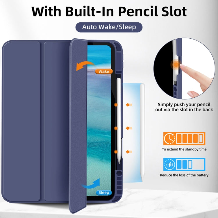 For iPad Pro 12.9 3-fold TPU Smart Leather Tablet Case with Pen Slot