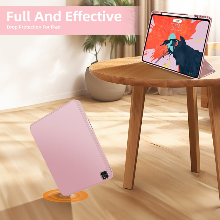 For iPad Pro 12.9 3-fold TPU Smart Leather Tablet Case with Pen Slot